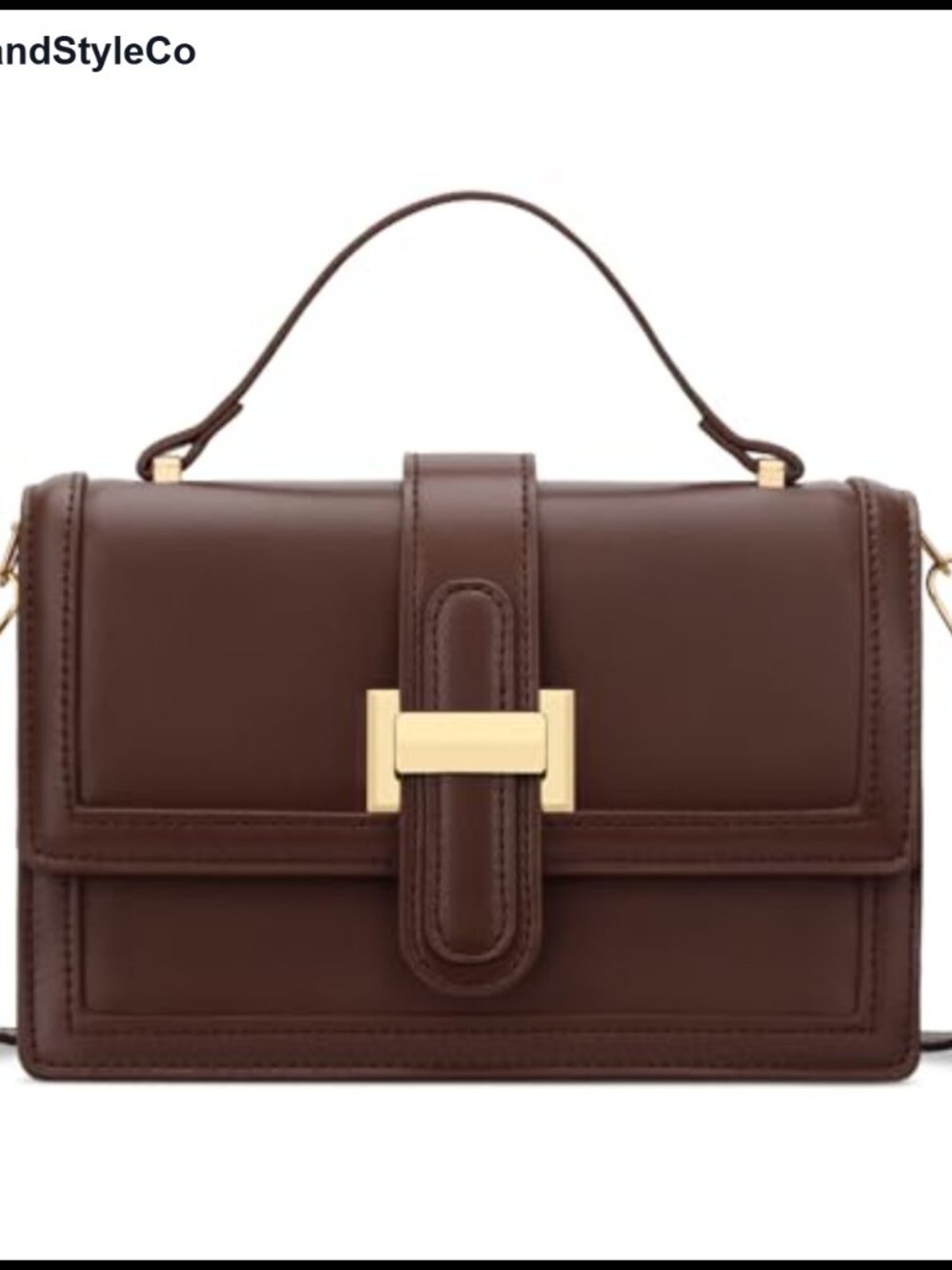 Faux Leather Crossbody Bag Mini Top Handle Purse Detachable Strap Women